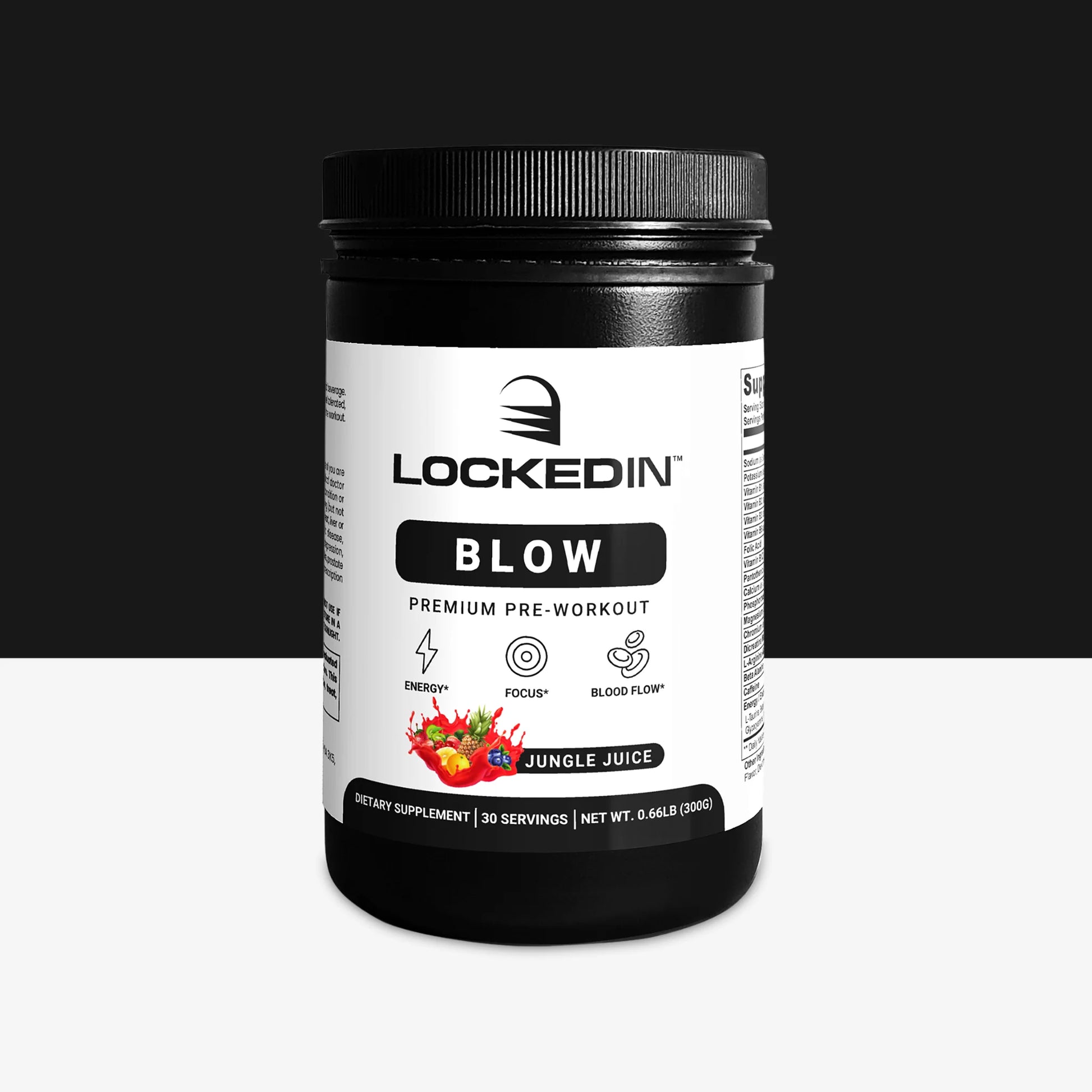 locked in blow pre workout supplement main product photo