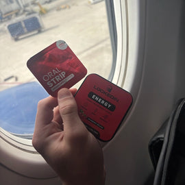 locked in energy supplement in airplane