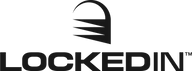 locked in logo black background