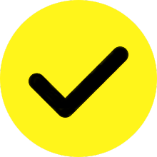 yellow checkmark for locked in party