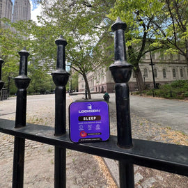 locked in sleep supplement on fence outside