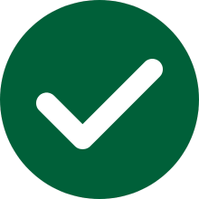 green and white checkmark icon