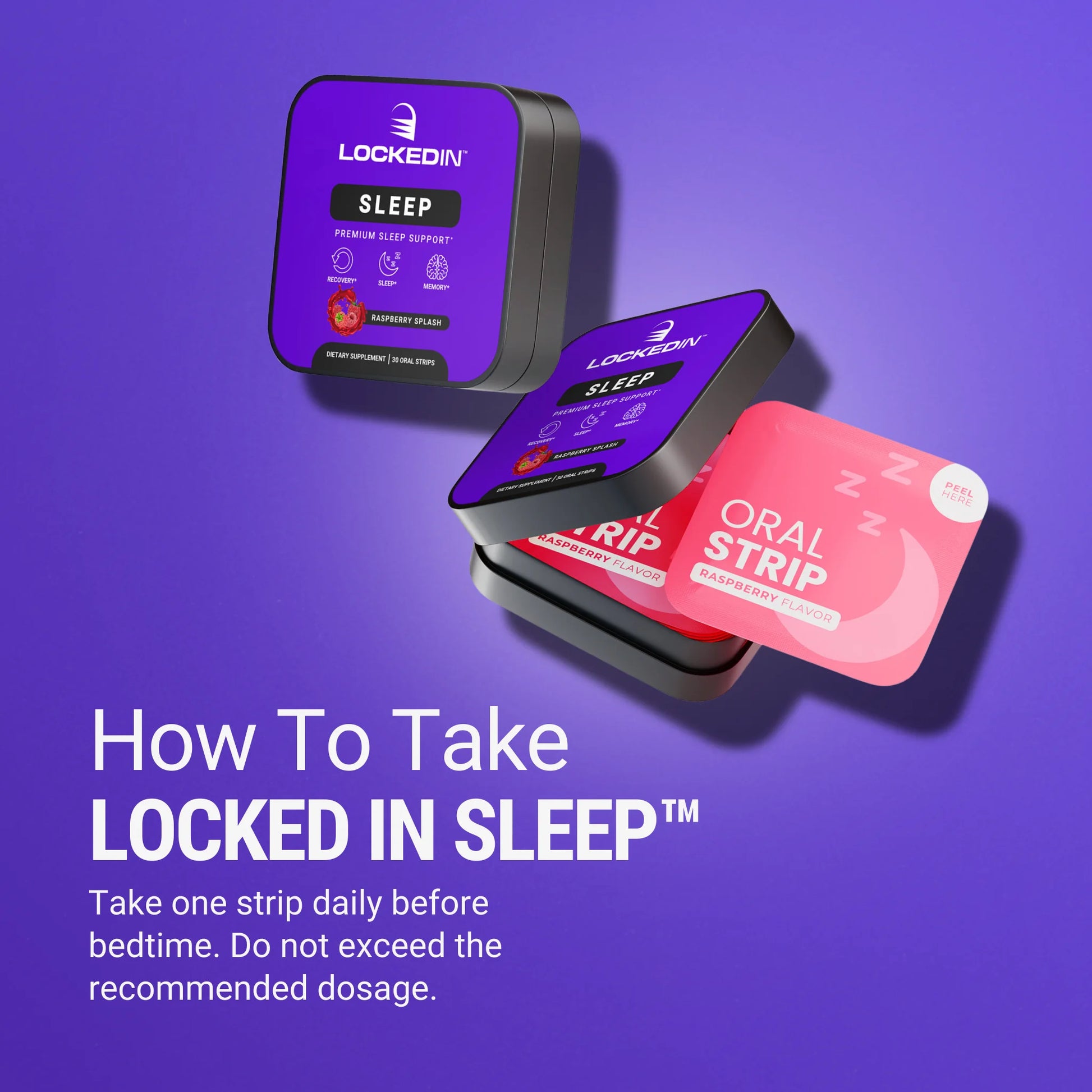 locked in sleep premium sleep support supplement how to take product photo