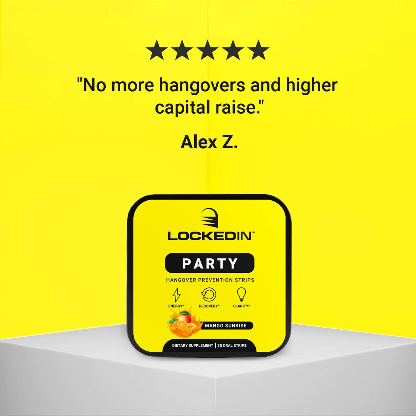 Locked In Party Hangover Prevention Strips, Alex Z. Testimonial.