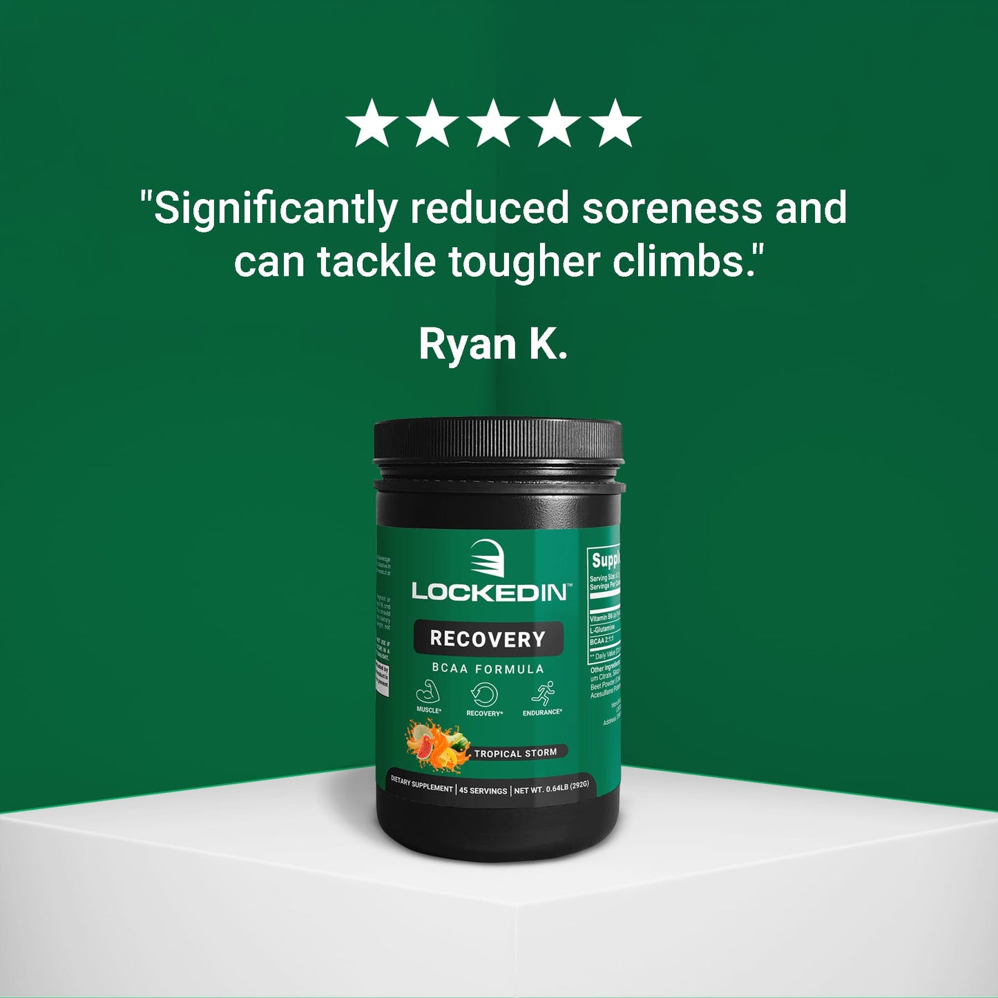 Locked In Recovery BCAA formula, Ryan K. Testimonial.