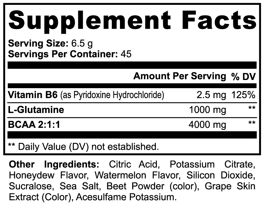 Supplement Facts — LOCKED IN RECOVERY™