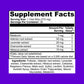 Locked In Sleep supplement facts on purple background